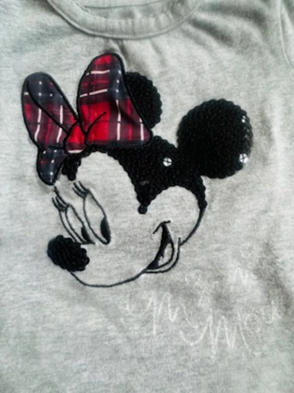 Disney 12 Months MINNIE Sequin Plaid TEE